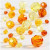 Facetkralen mix, afm 4-12 mm, gatgrootte 1-2,5 mm, gele harmonie, 45gr, circa 170 stuk [HOB-618861]