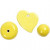 Trend Keramieke kralen, afm 24-36 mm, gatgrootte 2-3 mm, geel, Hart, Bal, Disc, 3div [HOB-63648]
