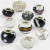 Glas link kralen, d: 13-15 mm, gatgrootte 4,5-5 mm, zwart/wit harmonie, 10div [HOB-68770]
