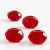 Facetglas links, afm 9x14 mm, gatgrootte 4 mm, 4 stuks, rood [HOB-68948]