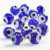 Oog kralen, d: 10 mm, gatgrootte 1,2 mm, blauw, 37cm, circa 39 stuk [HOB-69909]