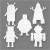 Robotten, h: 22,5-24 cm, b: 15-16 cm, 16stuks, 230 gr [HOB-95207]