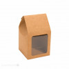 Kraft tabs toelopende doos met venster 8,9 x 8,9 x 16,5cm (25 stuks) [FS320]