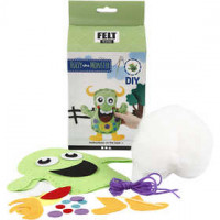Funny Friends, afm 21,5x18 cm, groen, monster - Fuzzy, 1set [HOB-100712]