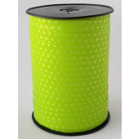 Krullint met Stippen Limoengroen 10 mm x 225 mtr (1 rol) [HV-PLS10LG]