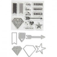 Stempels, embossingfolders en snijmallen, afm 1,5-6 cm, 1 doos [HOB-117481]