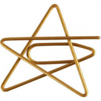 Clips, afm 30x30 mm, goud, ster, 6stuks [HOB-14212]