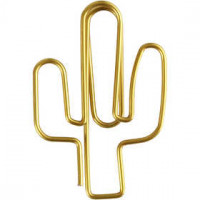 Clips, afm 40x30 mm, goud, cactus, 6stuks [HOB-14213]