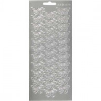 Stickers, vel 10x23 cm, zilver, vlinders, 1vel [HOB-170011]