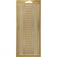 Stickers, vel 10x23 cm, goud, randen, 1vel [HOB-170021]