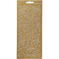 Stickers, vel 10x23 cm, goud, sterren, 1vel [HOB-170182]
