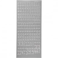 Stickers, vel 10x23 cm, zilver, alfabet, 1vel [HOB-170215]