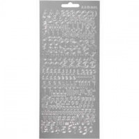 Stickers, vel 10x23 cm, zilver, alfabet, 1vel [HOB-170227]