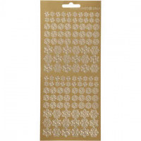 Stickers, vel 10x23 cm, goud, sneeuwvlokken, 1vel [HOB-170242]