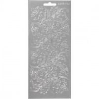 Stickers, vel 10x23 cm, zilver, hulst, 1vel [HOB-170253]