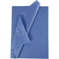 Tissuepapier, vel 50x70 cm,  14 gr, blauw, 10vellen [HOB-200887]