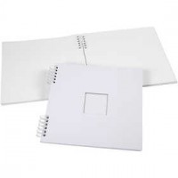 Spiraal gebonden Scrapbook, afm 30,5x30,5 cm, 250 gr, 1 stuk, wit [HOB-20447]