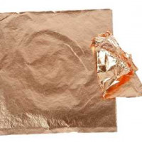 Imitatie bladmetaal, vel 16x16 cm, koper, 25vellen [HOB-20485]