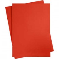 Gekleurd Karton, A2 420x600 mm,  180 gr, helder rood, 10vellen [HOB-21514]