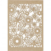 Lace Patterned cardboard, sheet 10.5x15 cm, 200 g, 10 pcs, natural [HOB-216916]