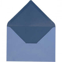 Envelop, lichtblauw/donkerblauw, afm 11,5x16 cm,  100 gr, 10stuks [HOB-217004]