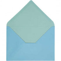 Envelop, lichtturquoise/donkerturquoise, afm 11,5x16 cm,  100 gr, 10stuks [HOB-217008]
