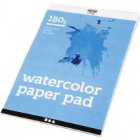 Aquarelbok, A4 210x297 mm,  180 gr, wit, 20vellen [HOB-22107]