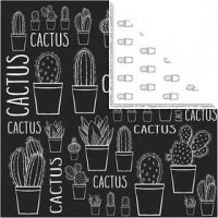 Design papier, vel 30,5x30,5 cm,  180 gr, , cactus, 5vellen [HOB-22519]