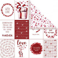 Design papier, vel 30,5x30,5 cm,  180 gr, , love & harten, 5vellen [HOB-22521]