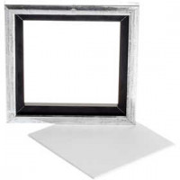 Canvas Paneel met Lijst, buitenmaat 15,5x15,5 cm, diepte 1,5 cm, Canvas paneel 12.4x12.4 cm, 1stuk [HOB-226320]