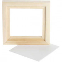 Canvas Paneel met Lijst, buitenmaat 12,8x12,8 cm, diepte 1,5 cm, Canvas paneel 10x10 cm, 1stuk [HOB-226460]