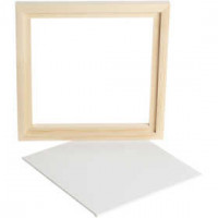Canvas Paneel met Lijst, buitenmaat 20,2x20,2 cm, diepte 1,5 cm, Canvas Paneel 17.4x17.4 cm, 1stuk [HOB-226500]