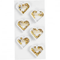 Shaker stickers, W: 38 mm, L: 32 mm, 6 pcs, white [HOB-23198]
