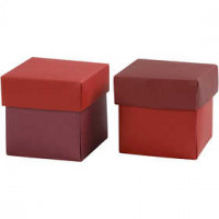 Vouwdoos, afm 5,5x5,5 cm,  250 gr, rood/wijnrood, 10stuks [HOB-233003]
