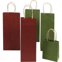 Papieren tas met print, h: 15,8+36 cm, 120 gr, 50 stuks, groen, rood [HOB-23393]