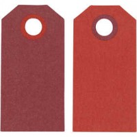 Cadeaulabels, wijnrood/rood, afm 6x3 cm,  250 gr, 20stuks [HOB-234003]