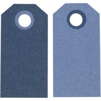 Cadeaulabels, donkerblauw/lichtblauw, afm 6x3 cm,  250 gr, 20stuks [HOB-234004]