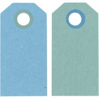 Cadeaulabels, donkerturquoise/lichtturquoise, afm 6x3 cm,  250 gr, 20stuks [HOB-234008]