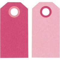 Cadeaulabels, roze, afm 6x3 cm,  250 gr, 20stuks [HOB-234009]