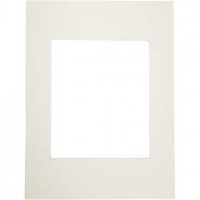 Passepartout lijsten, afm 30x40 cm, uitsnede: 20x24 cm, off-white, 5stuks, 500 gr [HOB-234091]