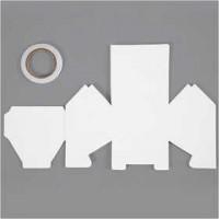 Huis, Huis met 1 verdieping, afm 8x6,5x7,5 cm,  230 gr, wit, 8stuks, 230 gr [HOB-23468]