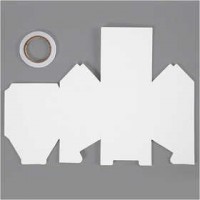 Huis, Huis met 2 verdiepingen, afm 8x6,5x11,5 cm,  230 gr, wit, 8stuks, 230 gr [HOB-23469]