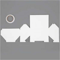 Bungalow, Bungalow, afm 12x6,5x7,5 cm,  230 gr, wit, 8stuks, 230 gr [HOB-23470]