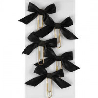 Metal Paperclips, size 40x70 mm, 5 pcs, black [HOB-247102]