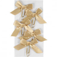 Metal Paperclips, size 40x70 mm, 5 pcs, gold [HOB-247106]