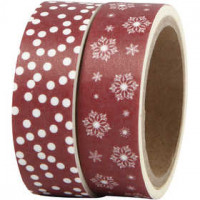 Masking Tape, b: 15 mm, , ijskristallen en stippen, 2x5m [HOB-24764]