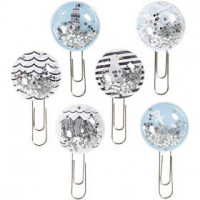 Shaker clips, D: 25 mm, L: 49 mm, 6 pcs, asstd. colours [HOB-24801]