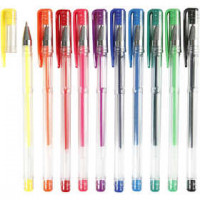 Gelpennen, lijndikte: 0,8 mm, diverse kleuren, 10div [HOB-25103]