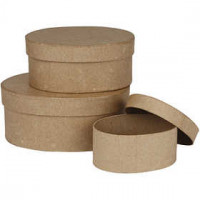 Ovale dozen, l: 11,5+15+18 cm, h: 5+6,5+8 cm, 3stuks [HOB-263710]