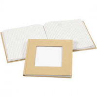 Notitieboek, afm 14x14 cm, gatgrootte 8x8 cm, bruin, 1stuk [HOB-264540]